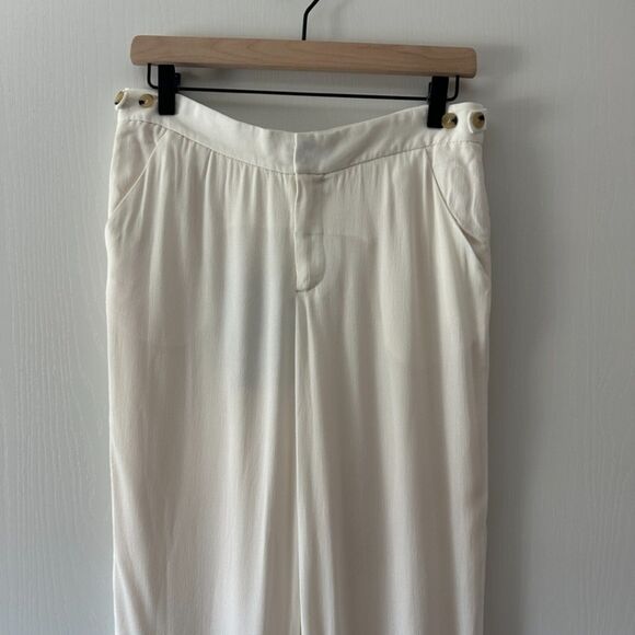 Helmut Lang‎ Silk Ivory White Cream Pants Trousers Size 4 - Picture 2 of 10